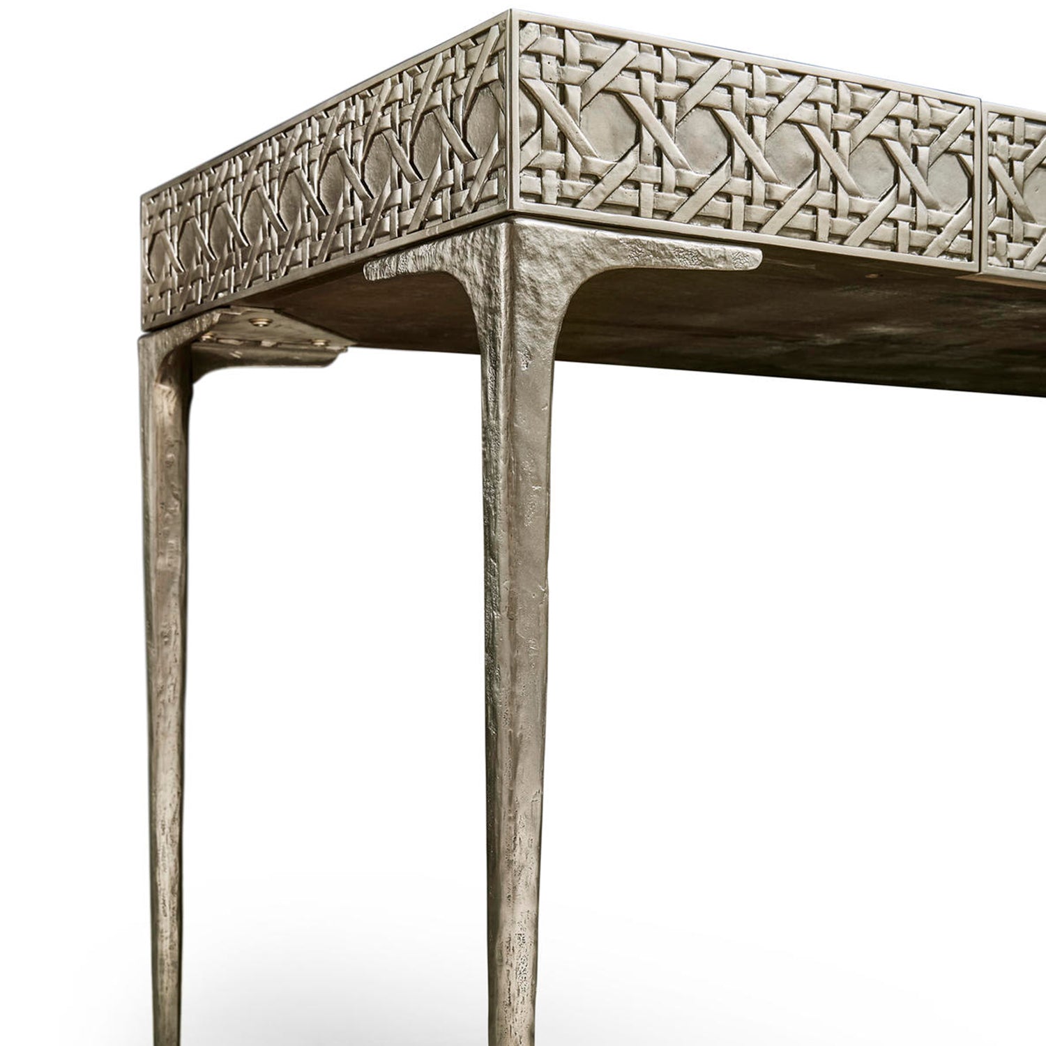 Jonathan Charles Water Cnoidal Carved Metal Desk