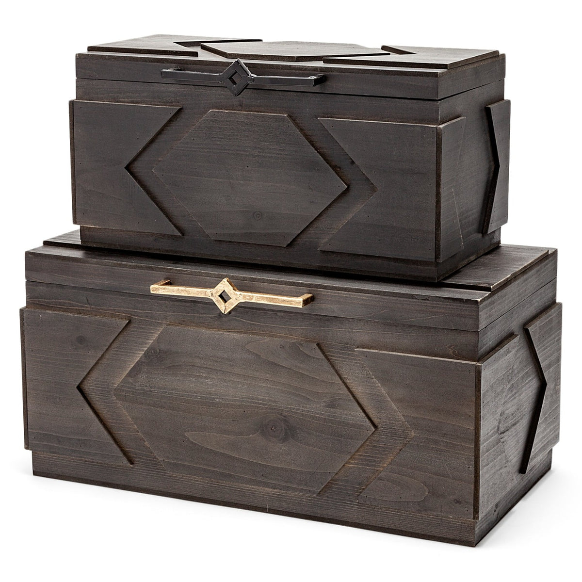 Mercana Cassia Brown Wooden Box Set of 2, primary product view