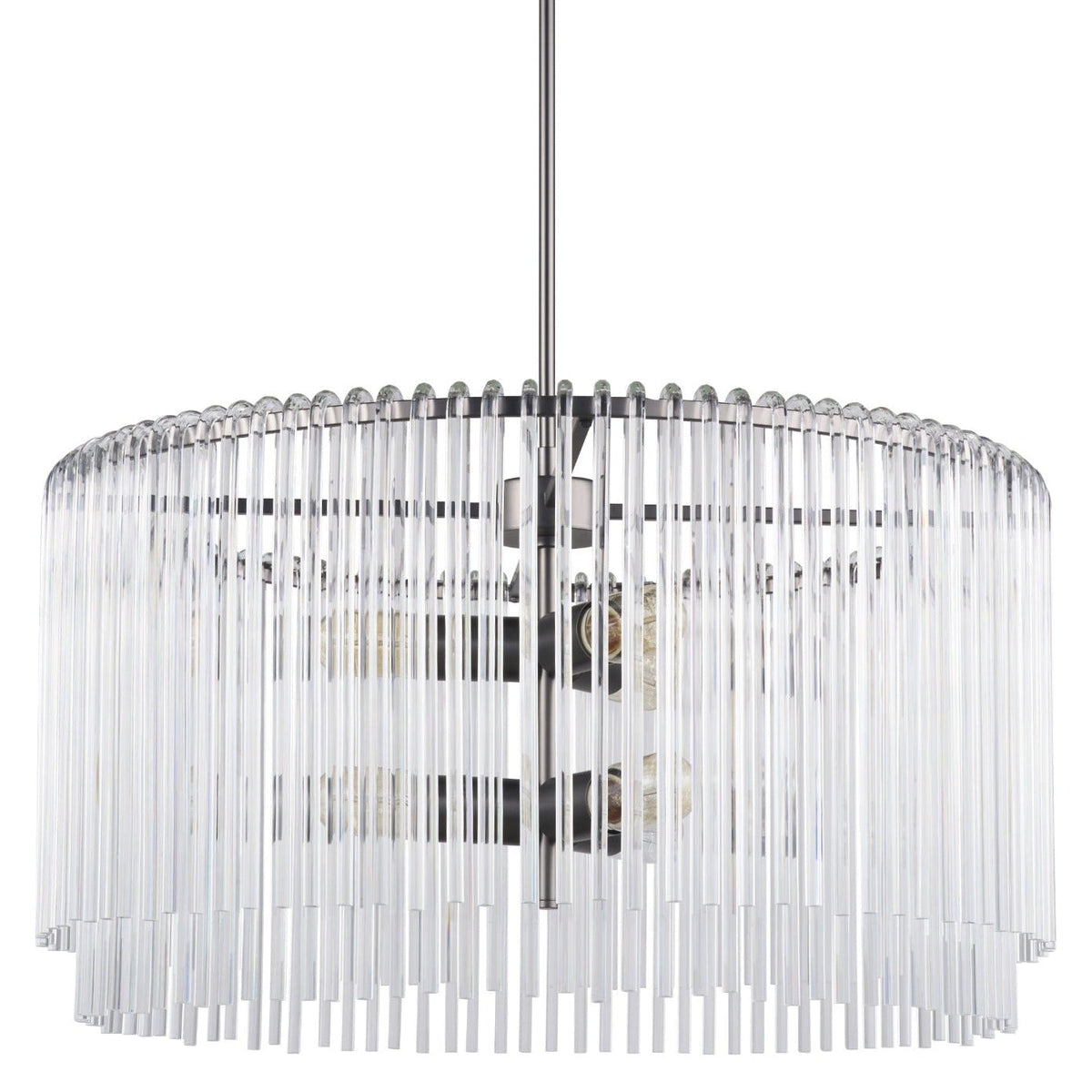 Mercana Anna Hanging Gun-Metal w/Clear Glass Chandelier in Gun Metal Gray, primary product view