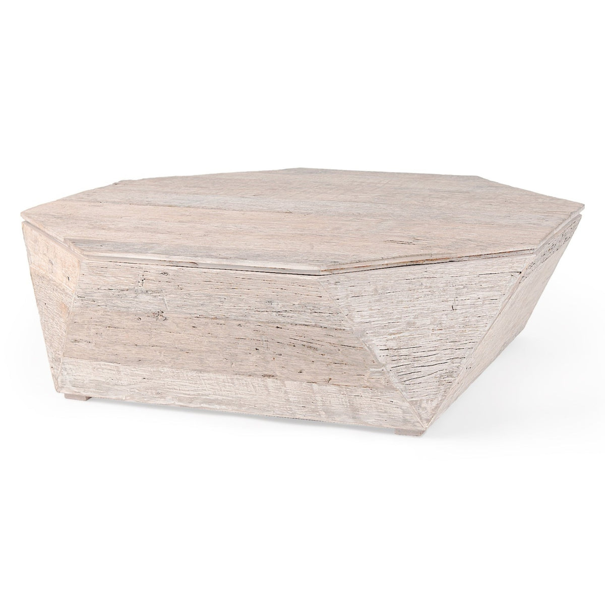 Mercana Esagono Octagonal Reclaimed Wood Coffee Table w/Storage in Natural, primary product view