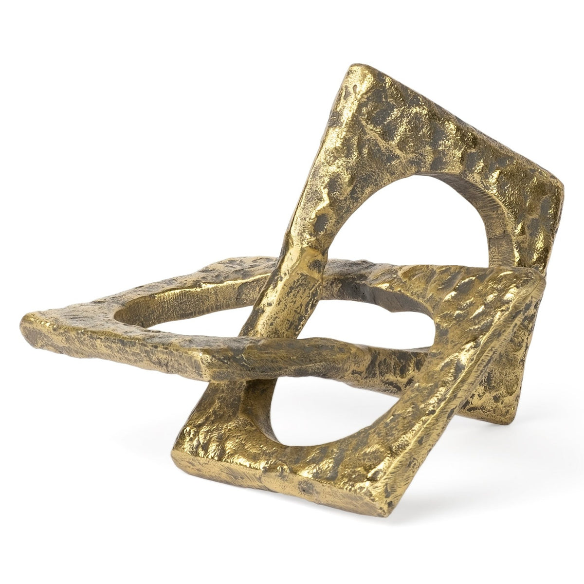 Mercana Delaunay Gold Hammered Metal Interlinked Large Decorative Object, primary product view