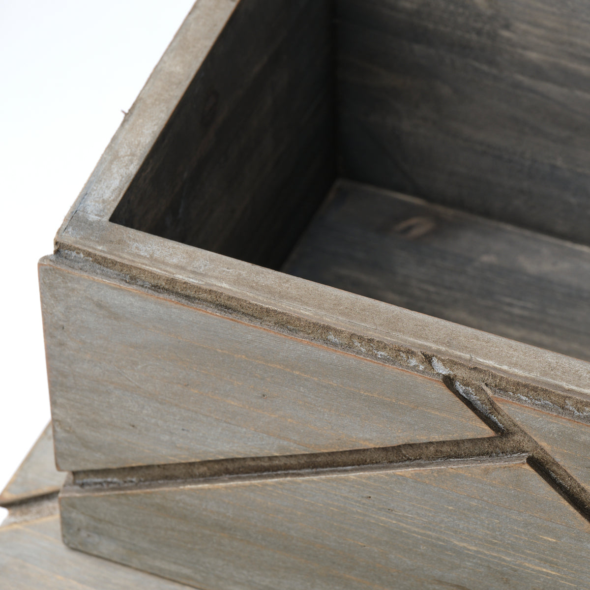 Mercana Niobe (Set of 2) 16L x 11W Gray Wooden Nesting Boxes