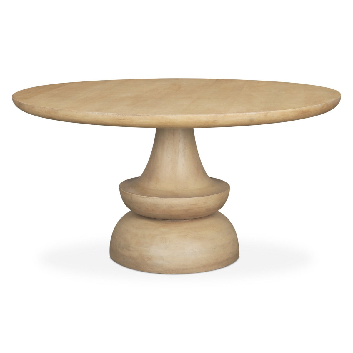 Mercana Crossman Blonde Wood Round Pedestal Dining Table in Light Brown, primary product view