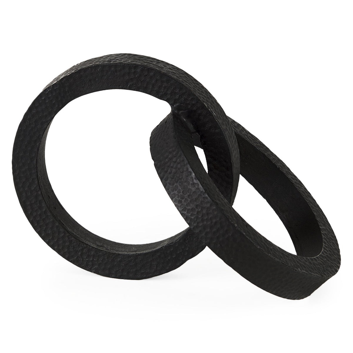 Mercana Rafiki Two Blackened Hammered Metal Conjoined Circles, primary product view