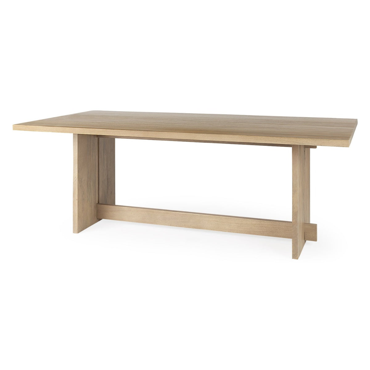 Mercana Aida Light Brown Wood Rectangular Dining Table, primary product view