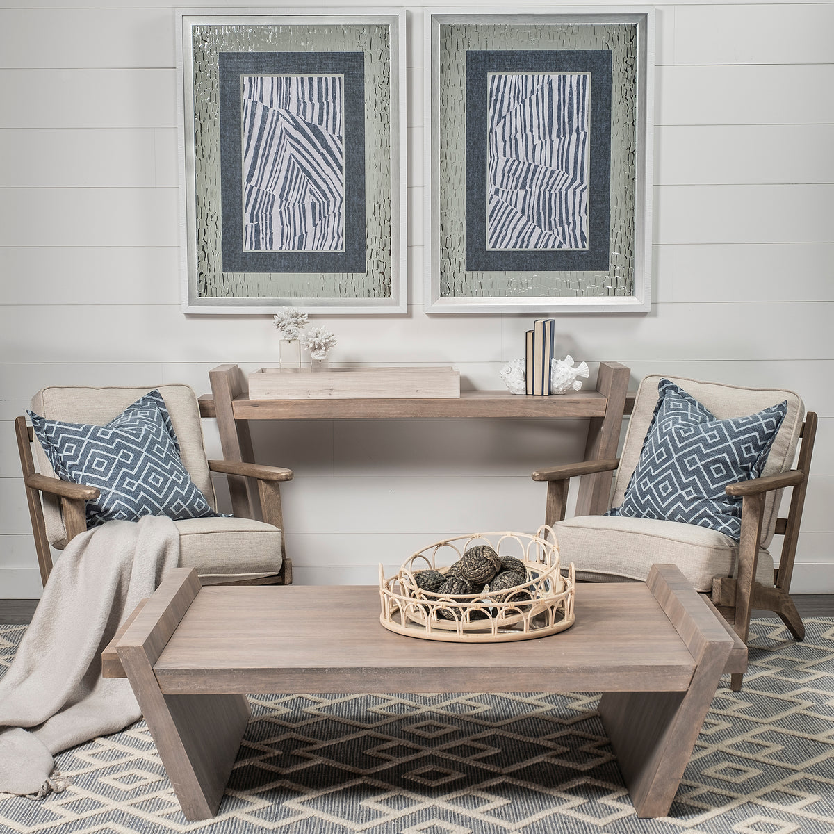 Mercana Elaine Brown Solid Wood Top & Base Coffee Table