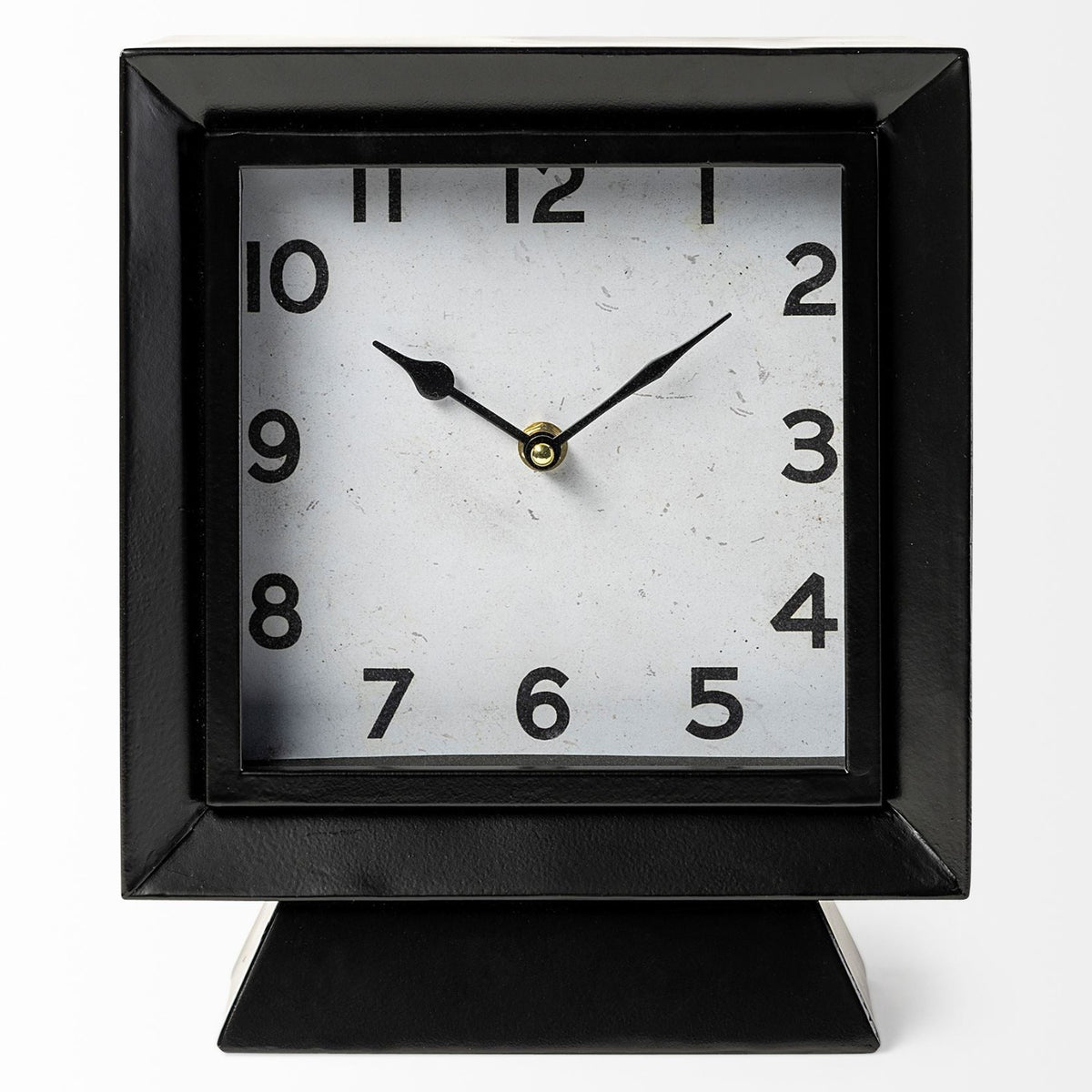 Mercana Ralph I Black Metal Square Table Clock