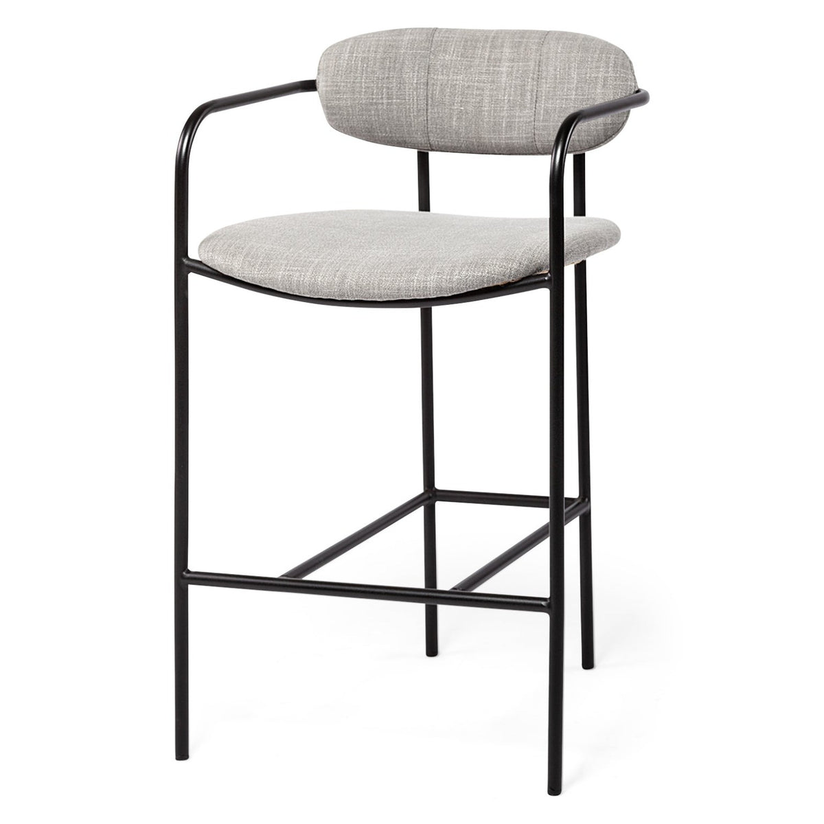 Mercana Parker Gray Seat Black Metal Counter Stool Set of 2, primary product view