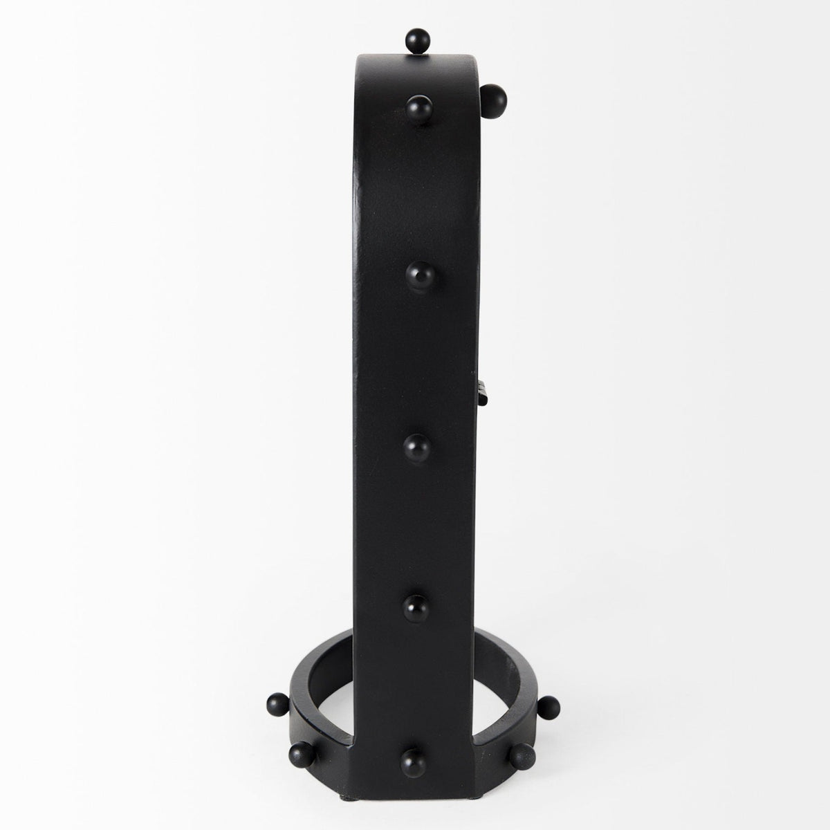 Mercana Marian 7.5L x 5.7W x 13.0H Black Studded Table Clock