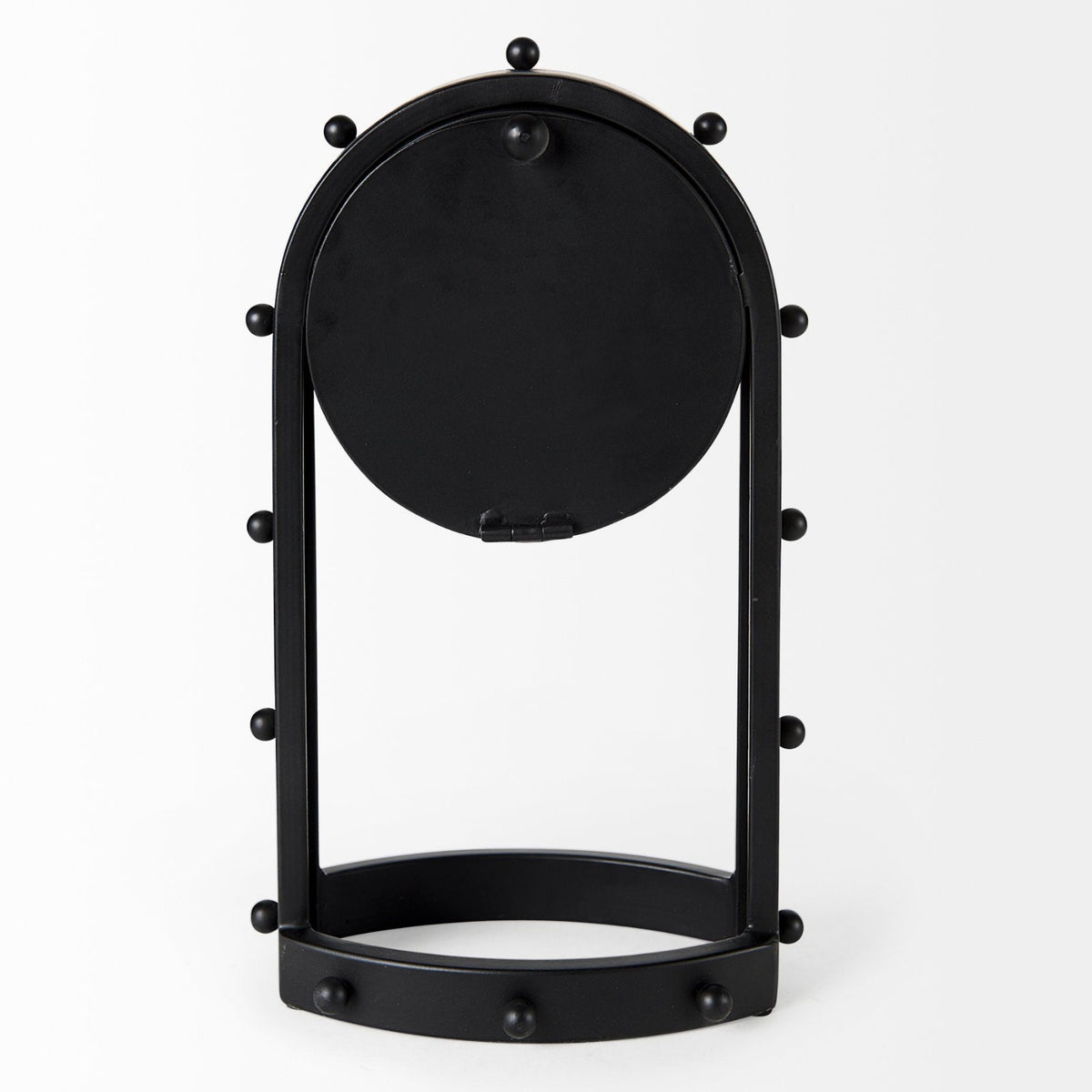 Mercana Marian 7.5L x 5.7W x 13.0H Black Studded Table Clock