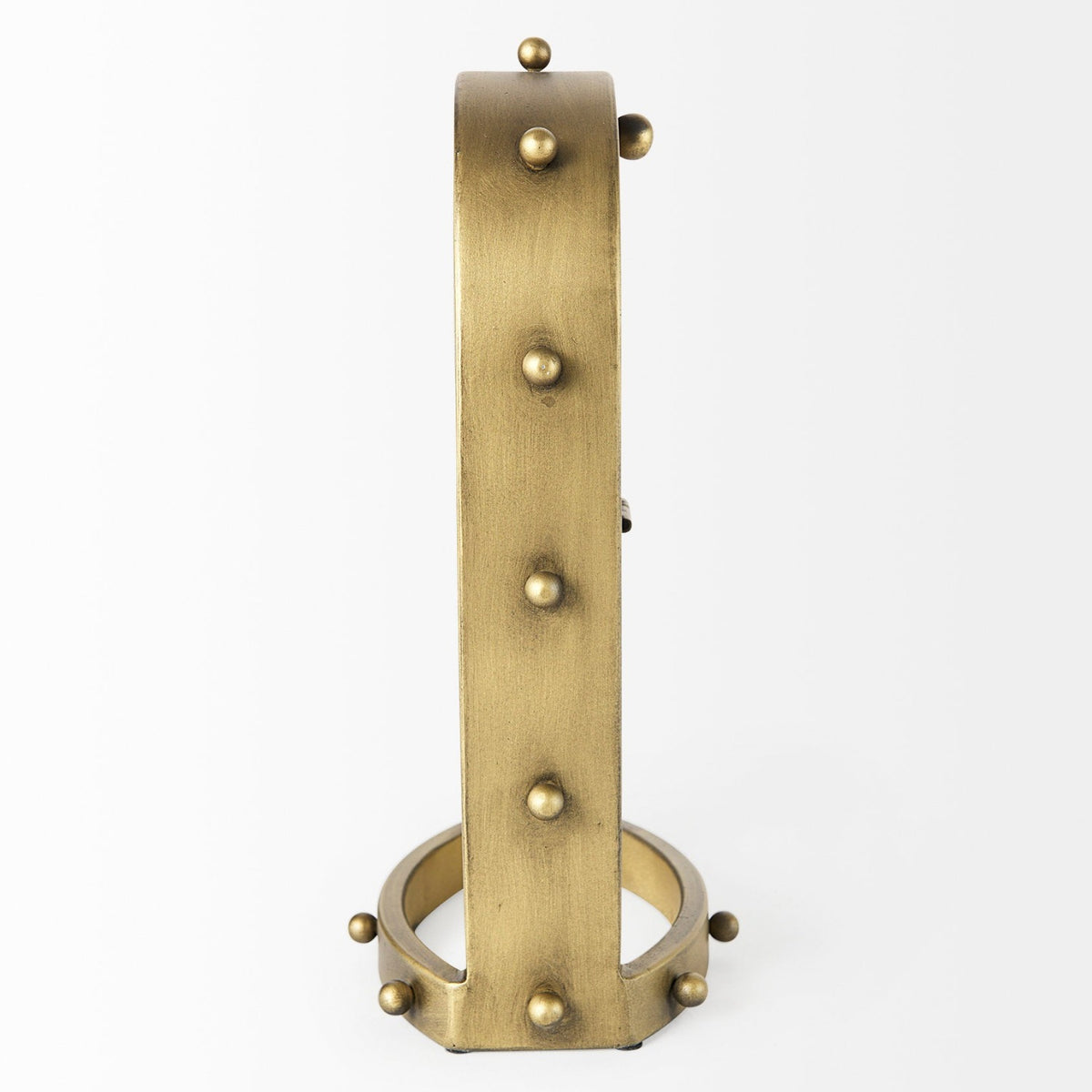 Mercana Marian 7.5L x 5.7W x 13.0H Gold Studded Table Clock