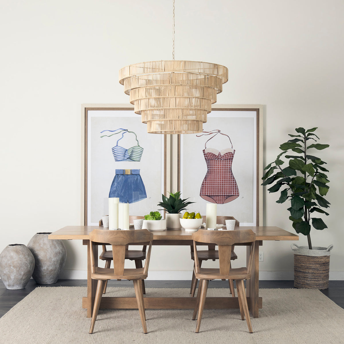 Mercana Aida 84"L x 42"W Rectangular Dining Table | Modern | Light Brown Wood | Seats 8