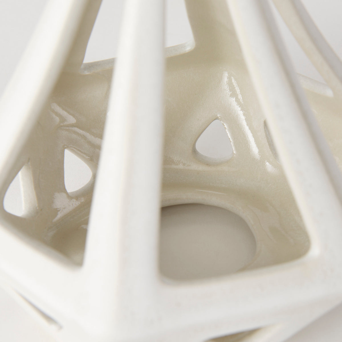 Mercana Hood 7.7L x 7.7W x 9.4H White Geometric Ceramic Object