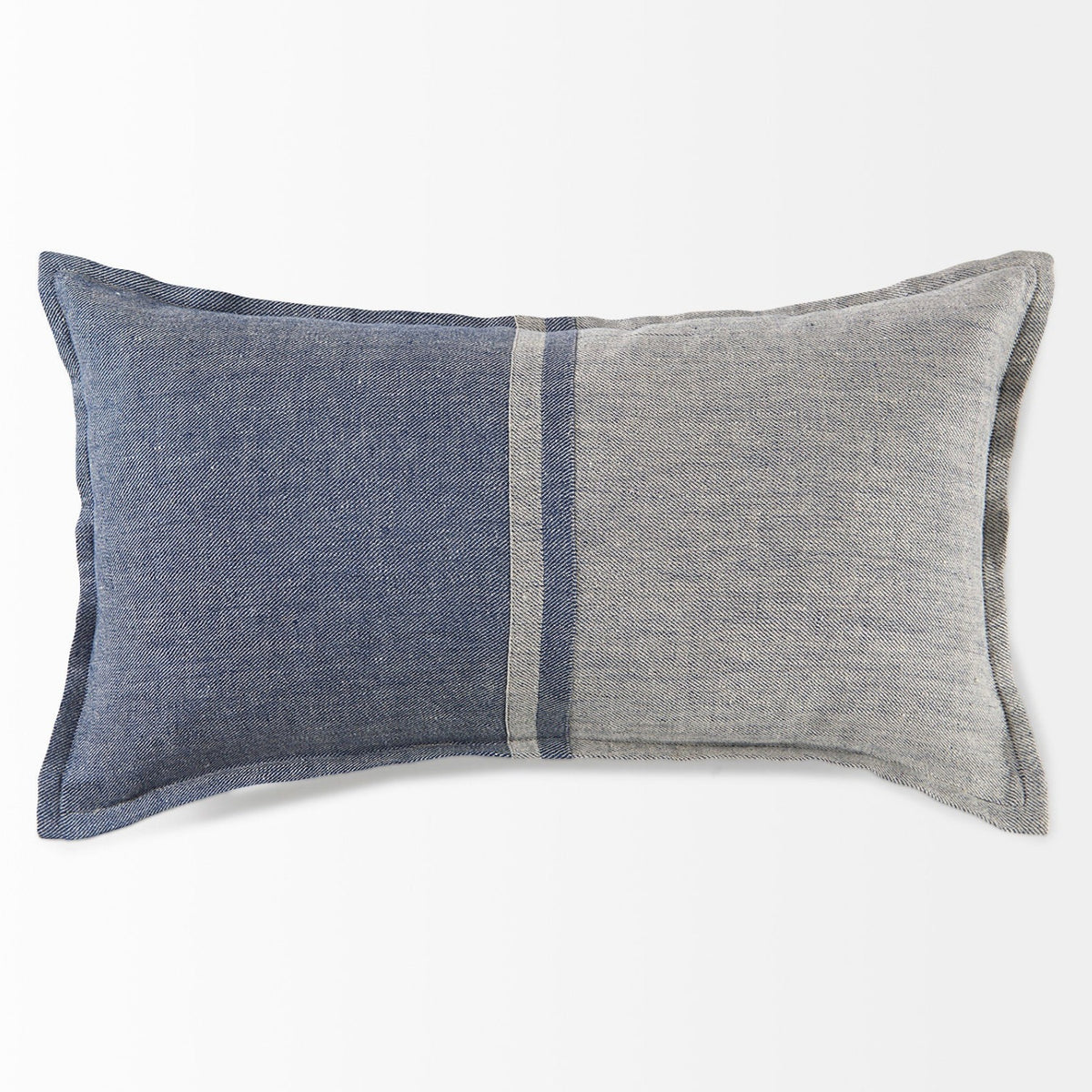 Mercana Aubrielle Gray and Blue Color Blocked Pillow Cover, primary product view