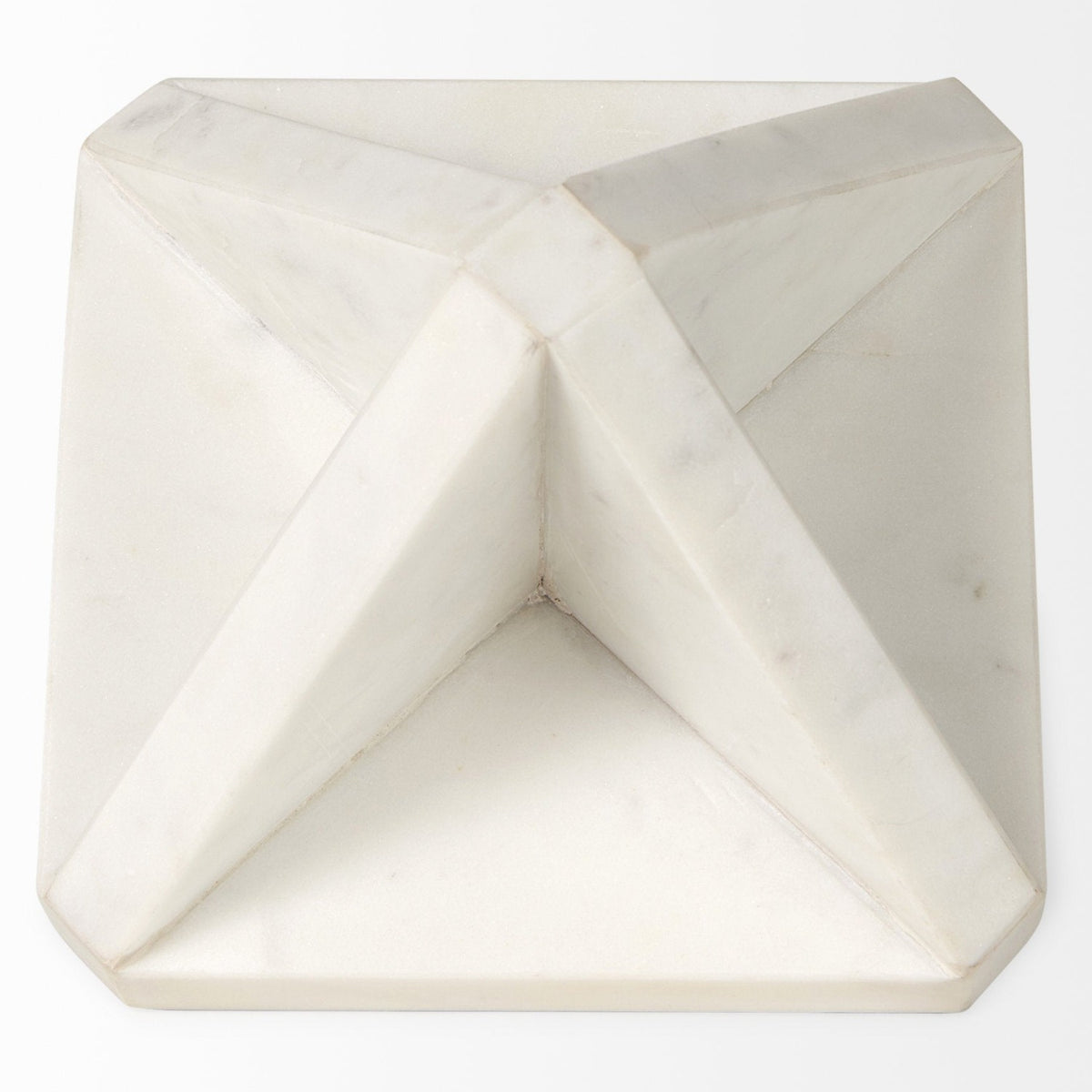 Mercana Sophia 5.5 L x 5.5 W x 8.5 H White Marble Decor Stand