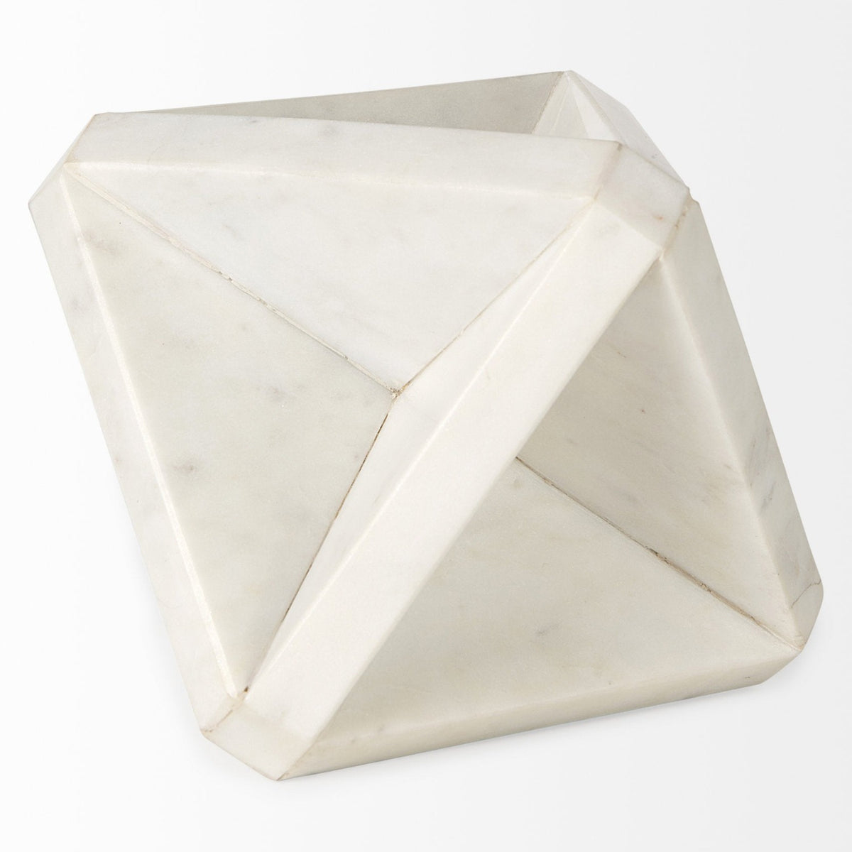 Mercana Sophia 5.5 L x 5.5 W x 8.5 H White Marble Decor Stand