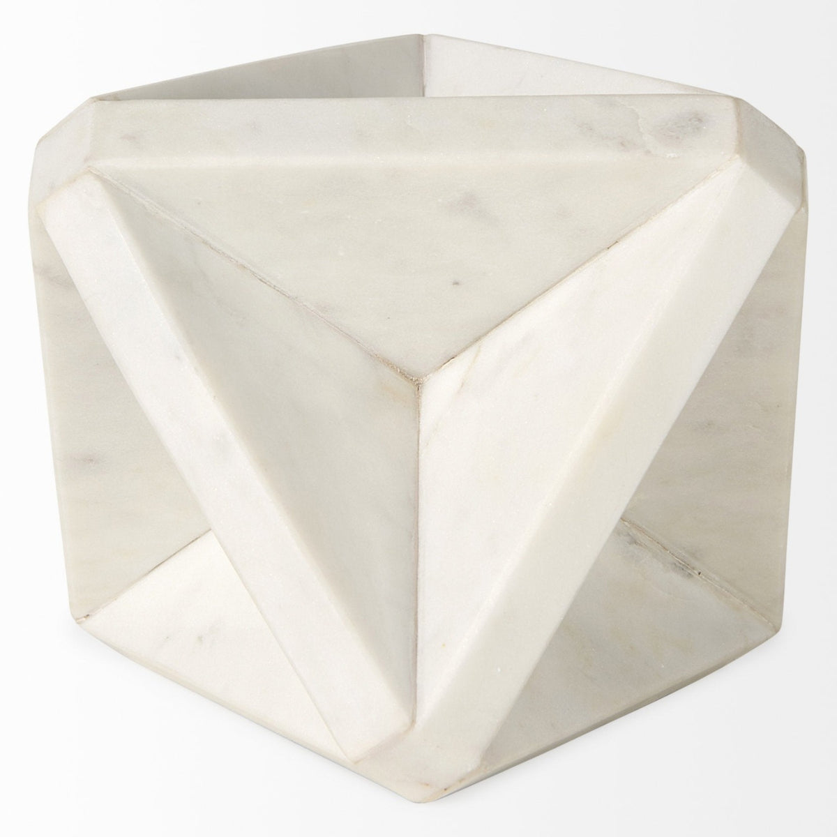 Mercana Sophia 5.5 L x 5.5 W x 8.5 H White Marble Decor Stand
