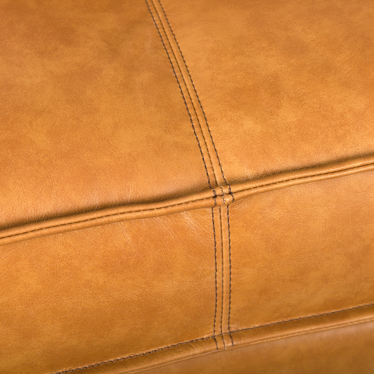 Mercana D'Arcy 111"L x 70"D x 33"H Tan Leather Right Chaise Sectional