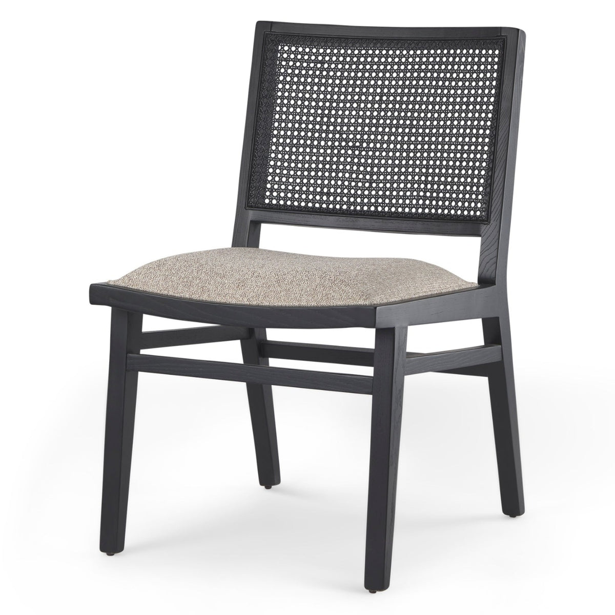 Mercana Wynn Beige w/Black Wood Cane Back Dining Side Chair Set of 2, primary product view