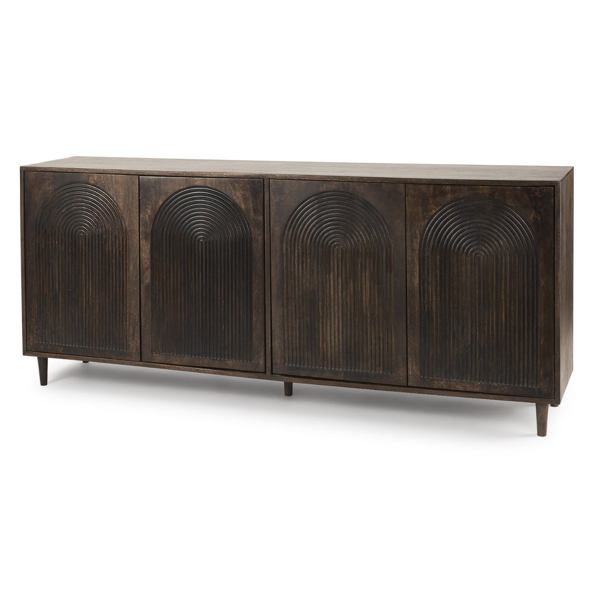 Mercana Tucker Dark Brown w/Carved Arch Pattern 4 Door Sideboard, primary product view