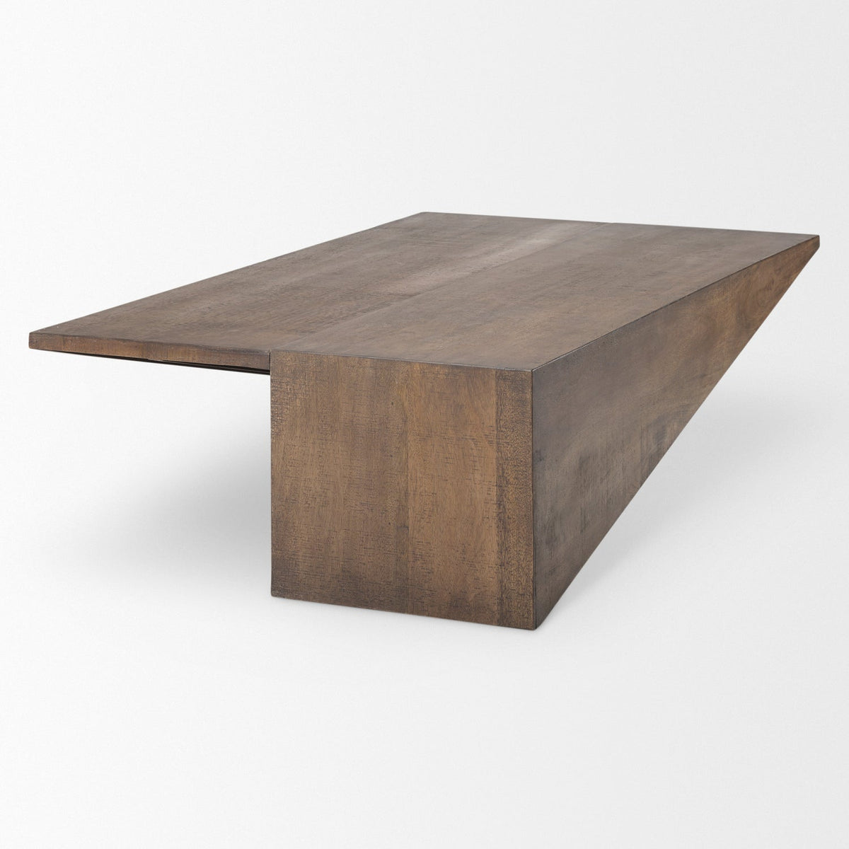 Mercana West 55L x 32W x 14H Medium Brown Wooden Angled Coffee Table