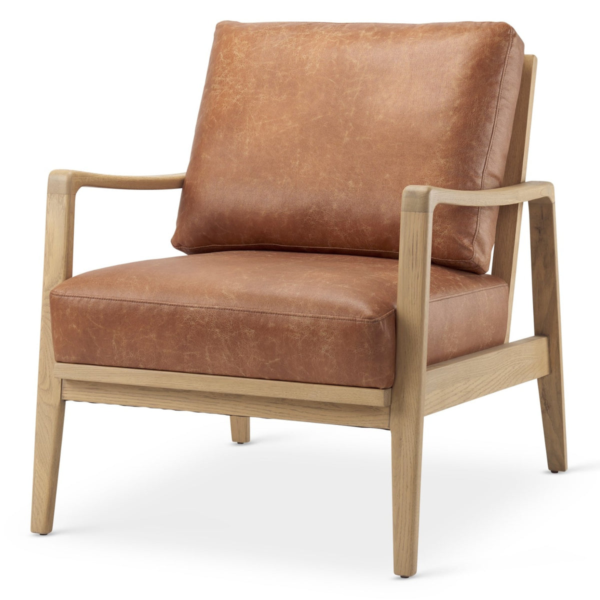 Mercana Raeleigh Tan Faux Leather Accent Chair, primary product view