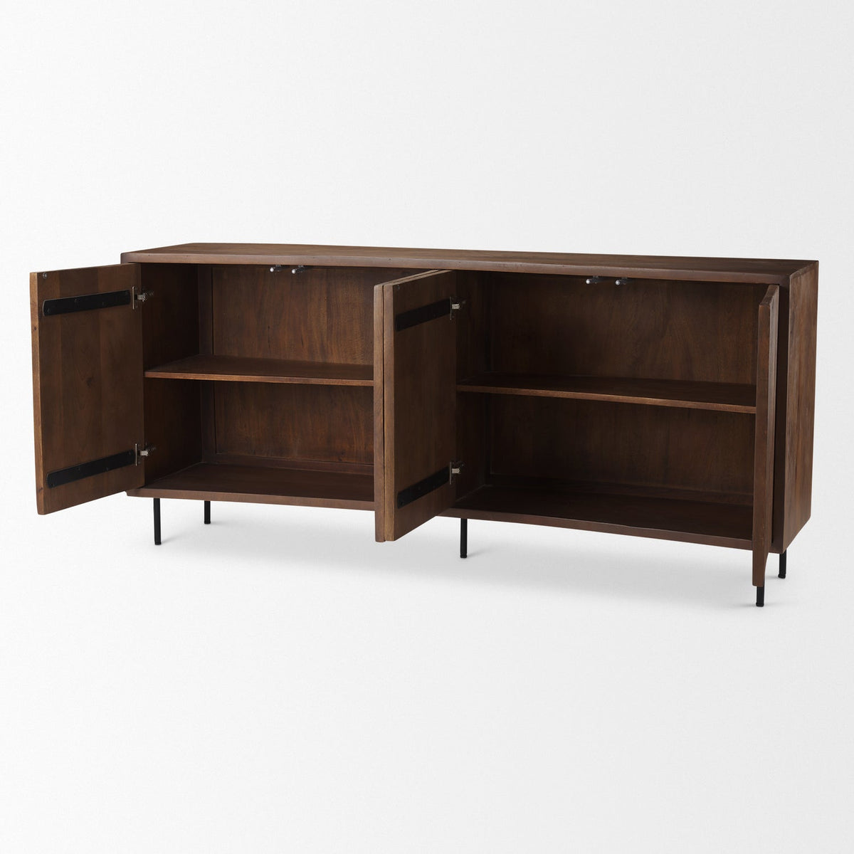 Mercana Lance 70.0L x 15.0W x 32.0H Medium Brown Solid Wood Sideboard