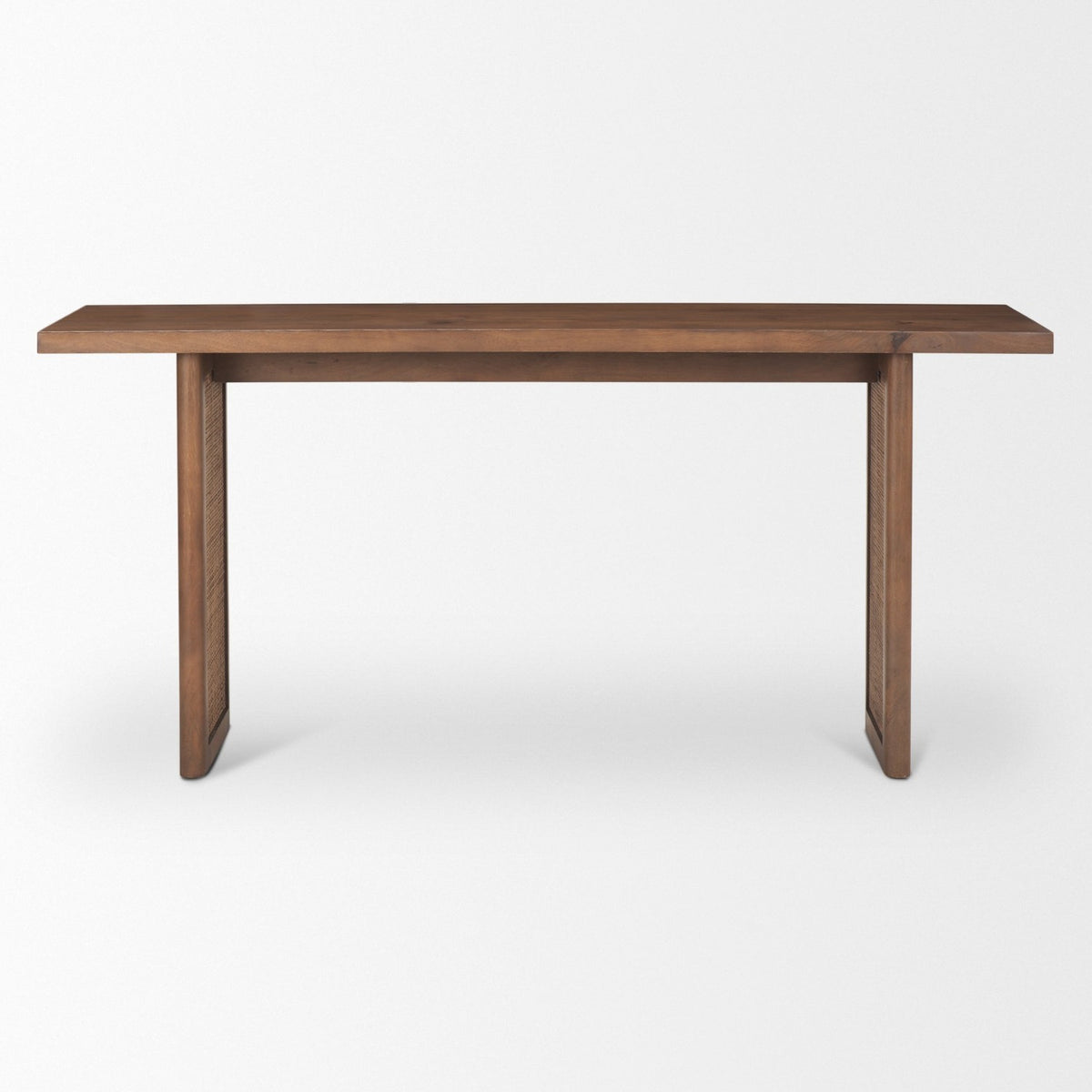 Mercana Grier 65" Medium Brown Solid Wood w/ Cane Console Table
