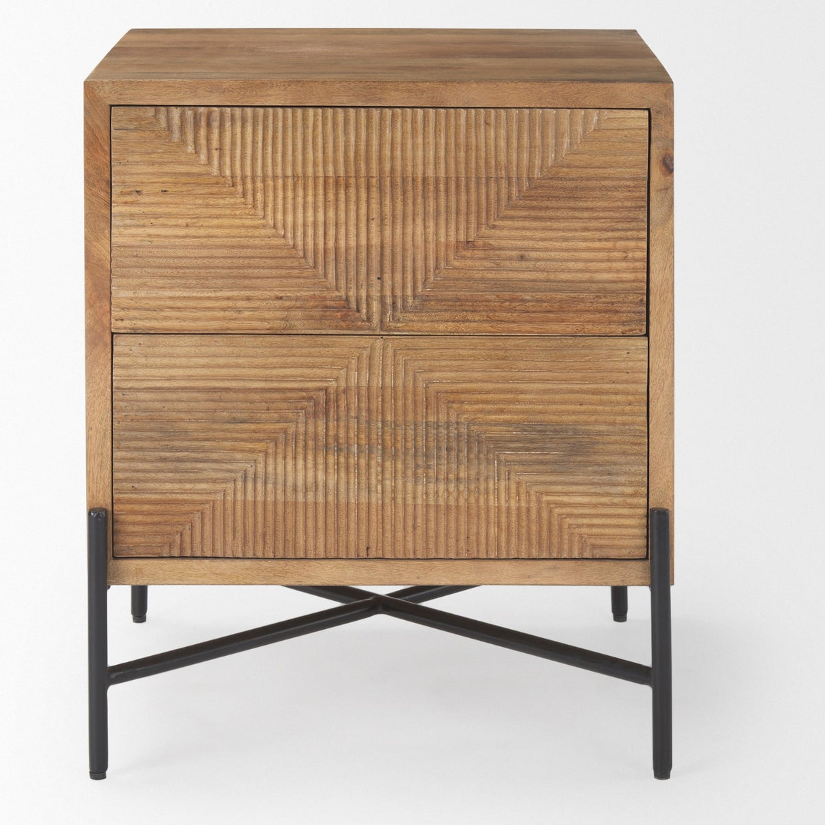 Mercana Cairo 22.0L x 22.0W x 26.0H Wood 2 Drawer Accent table