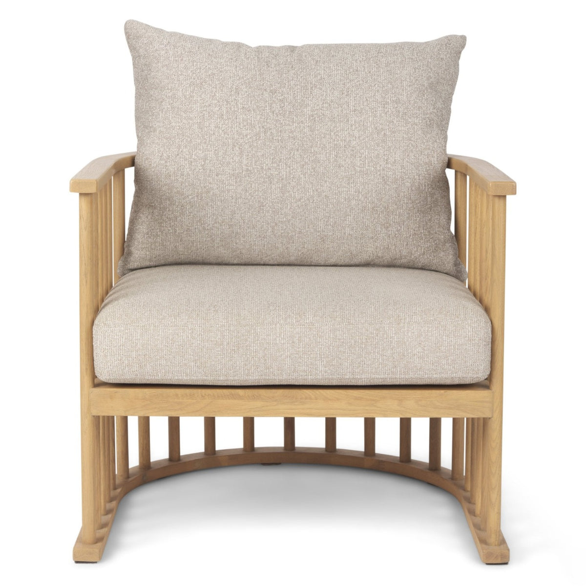 Mercana Kopari Beige Fabric W/Light Brown Wood Accent Chair