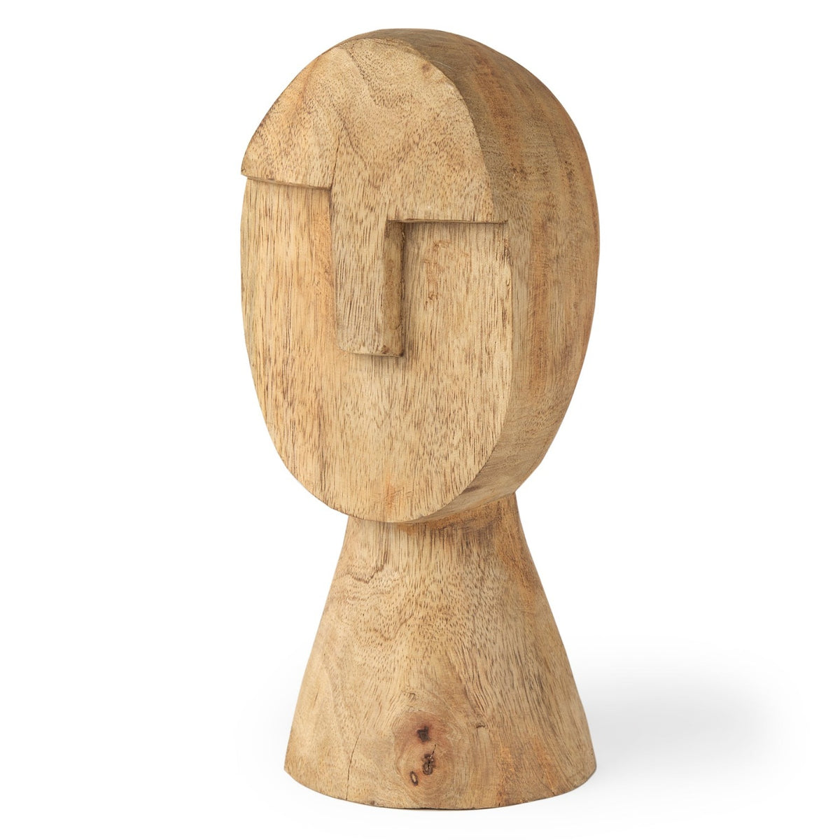 Mercana Ivan Medium Wooden Head Sculpture in Brown, primary product view