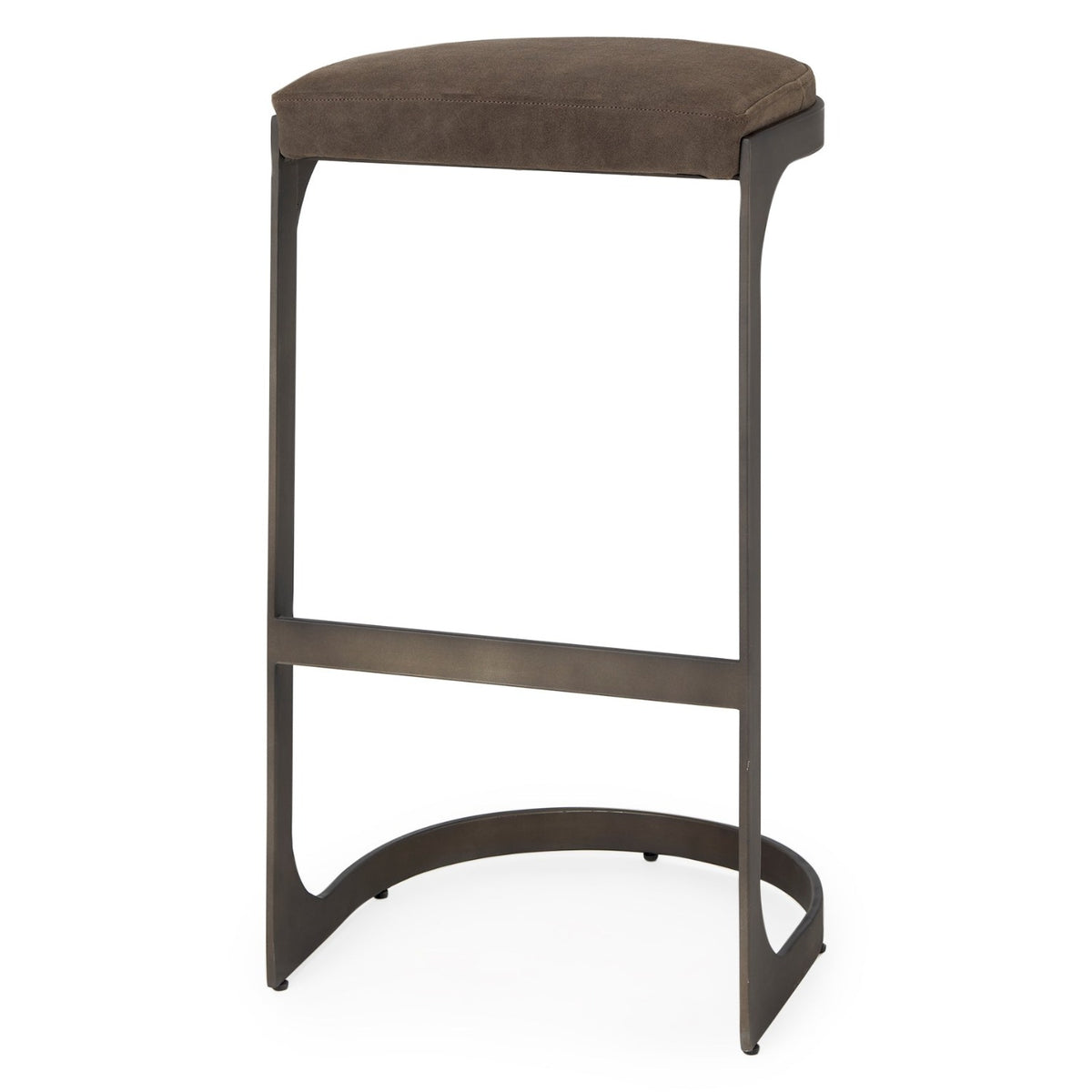 Mercana Tyson Brown/Gray Suede w/Metal Frame Bar Stool Set of 2 in Brown W/Gray Tone, primary product view