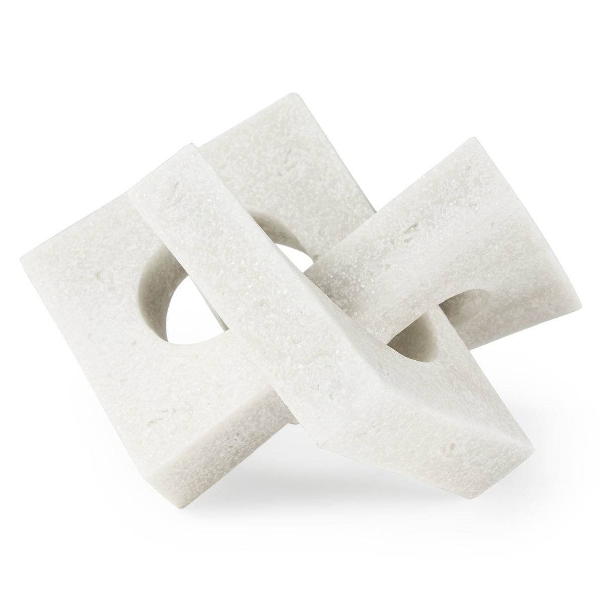 Mercana Linx Small Granite Resin Sculpture Decorative Object in White, primary product view