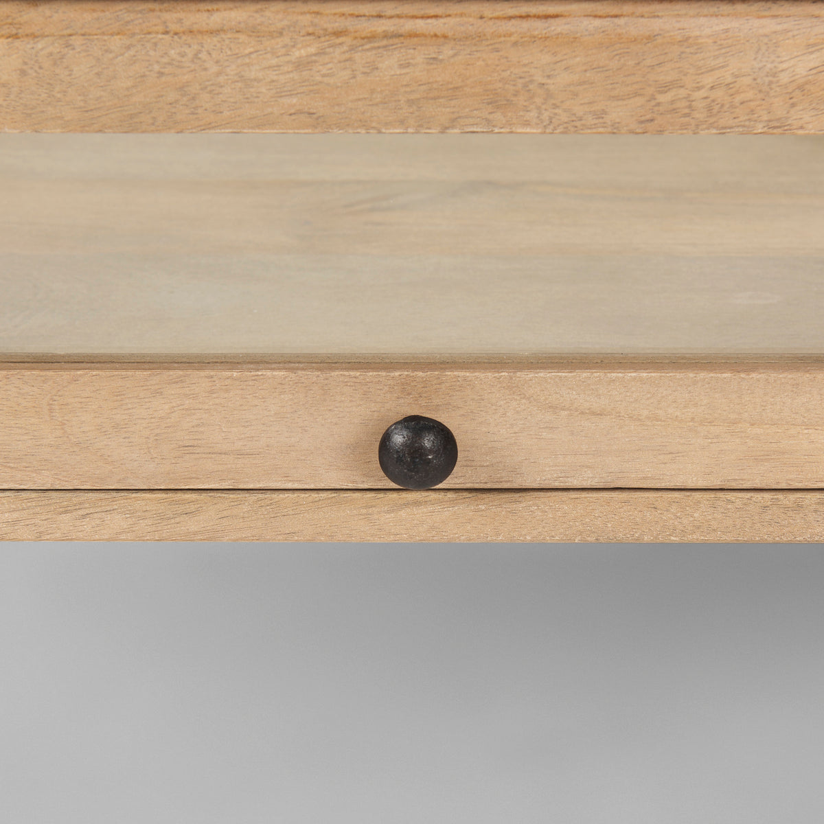 Mercana Arelius 49.5"L Rectangular Light Brown Wood w/ Black Metal Base Display Coffee Table