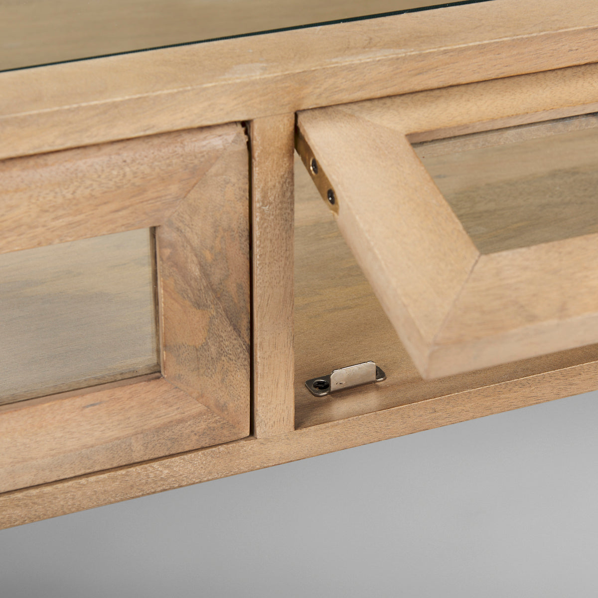 Mercana Arelius 49.5"L Rectangular Light Brown Wood w/ Black Metal Base Display Coffee Table