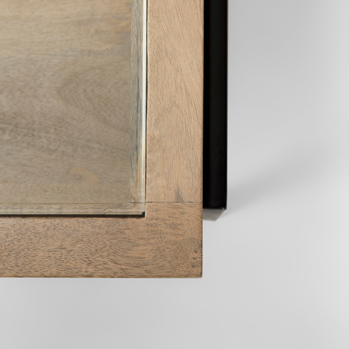 Mercana Arelius 49.5"L Rectangular Light Brown Wood w/ Black Metal Base Display Coffee Table