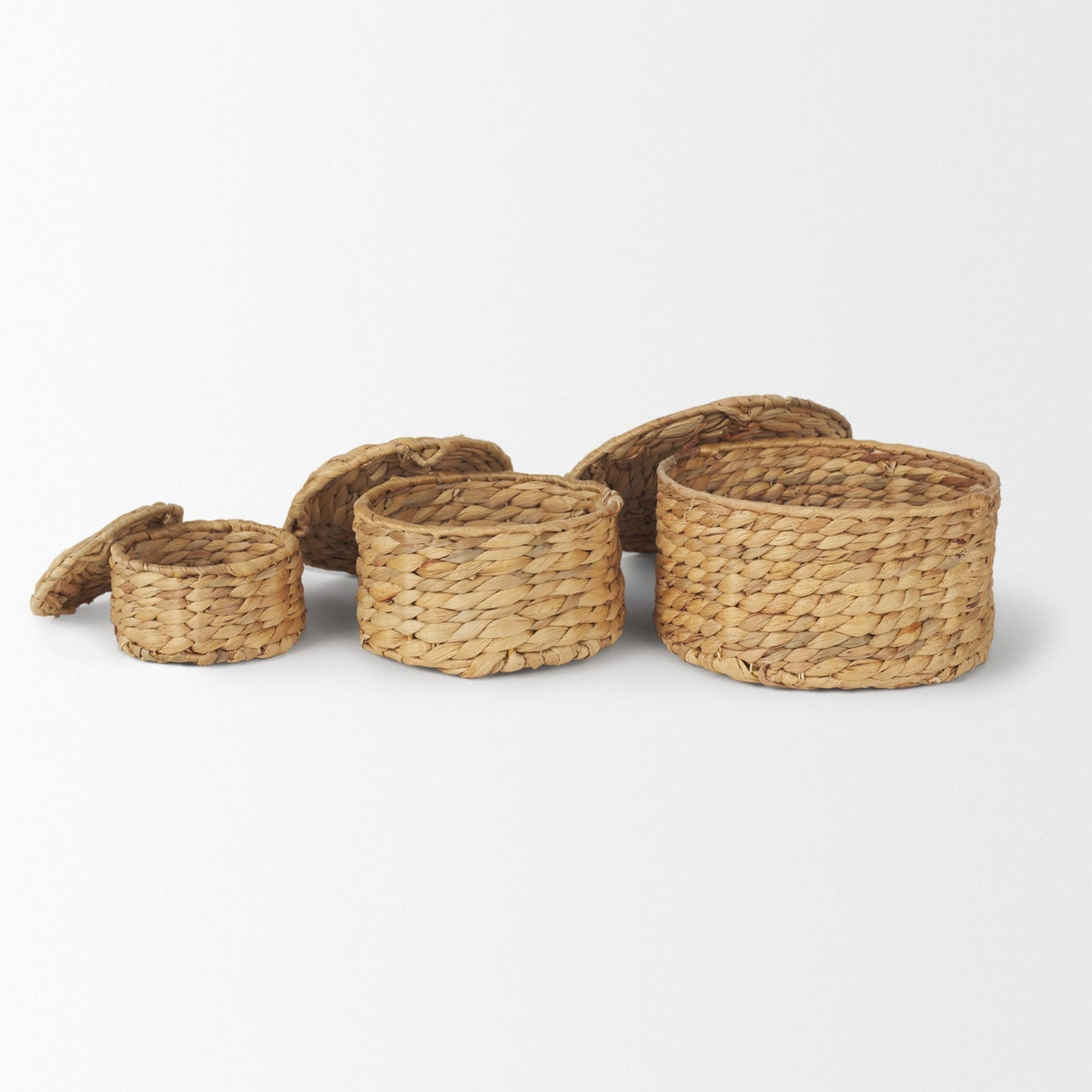 Mercana Kea Set of 3 Nesting Water Hyacinth Boxes with Lids