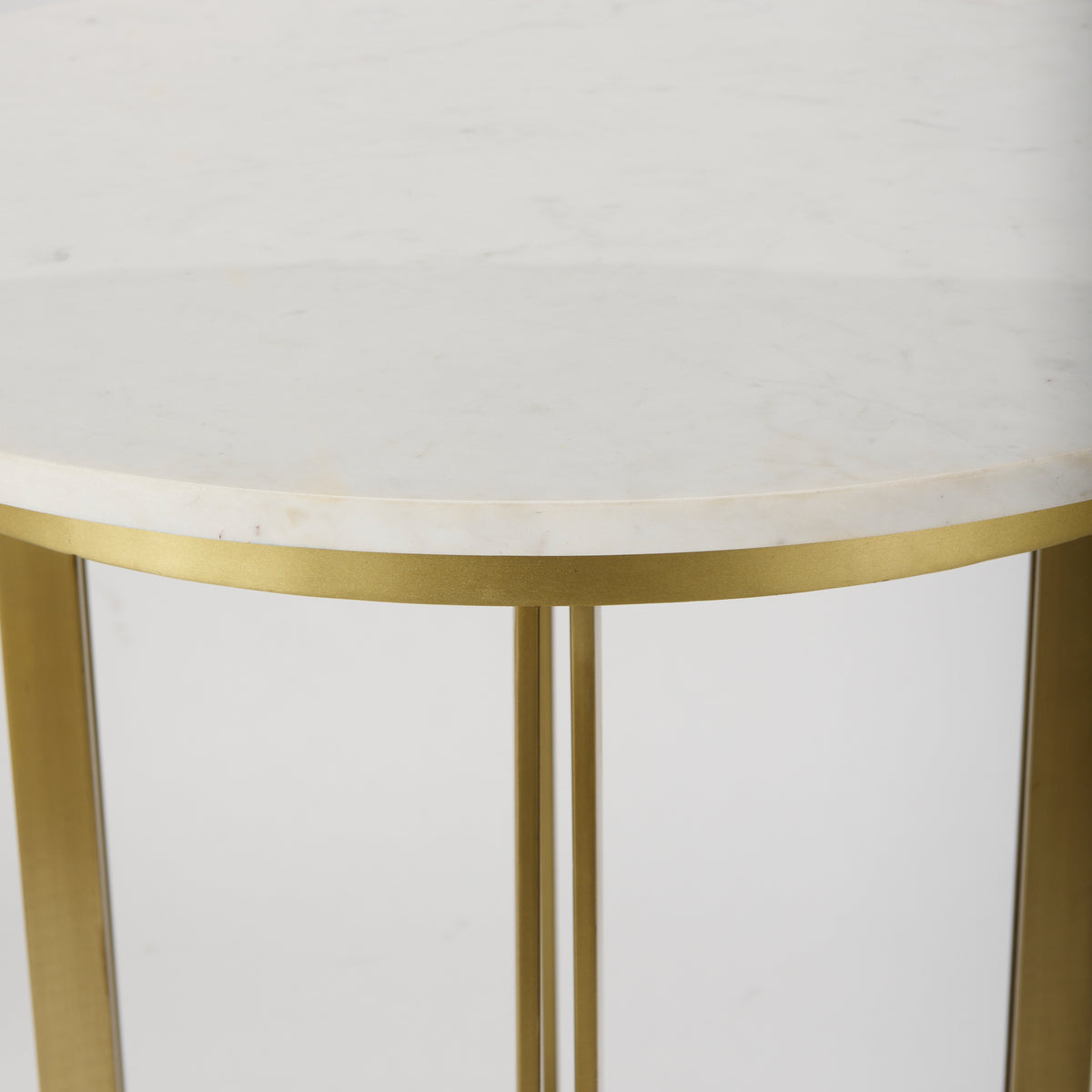 Mercana Tanner 32"L x 32"W Pedestal Dining Table | White Marble & Matte Gold | Seats 2