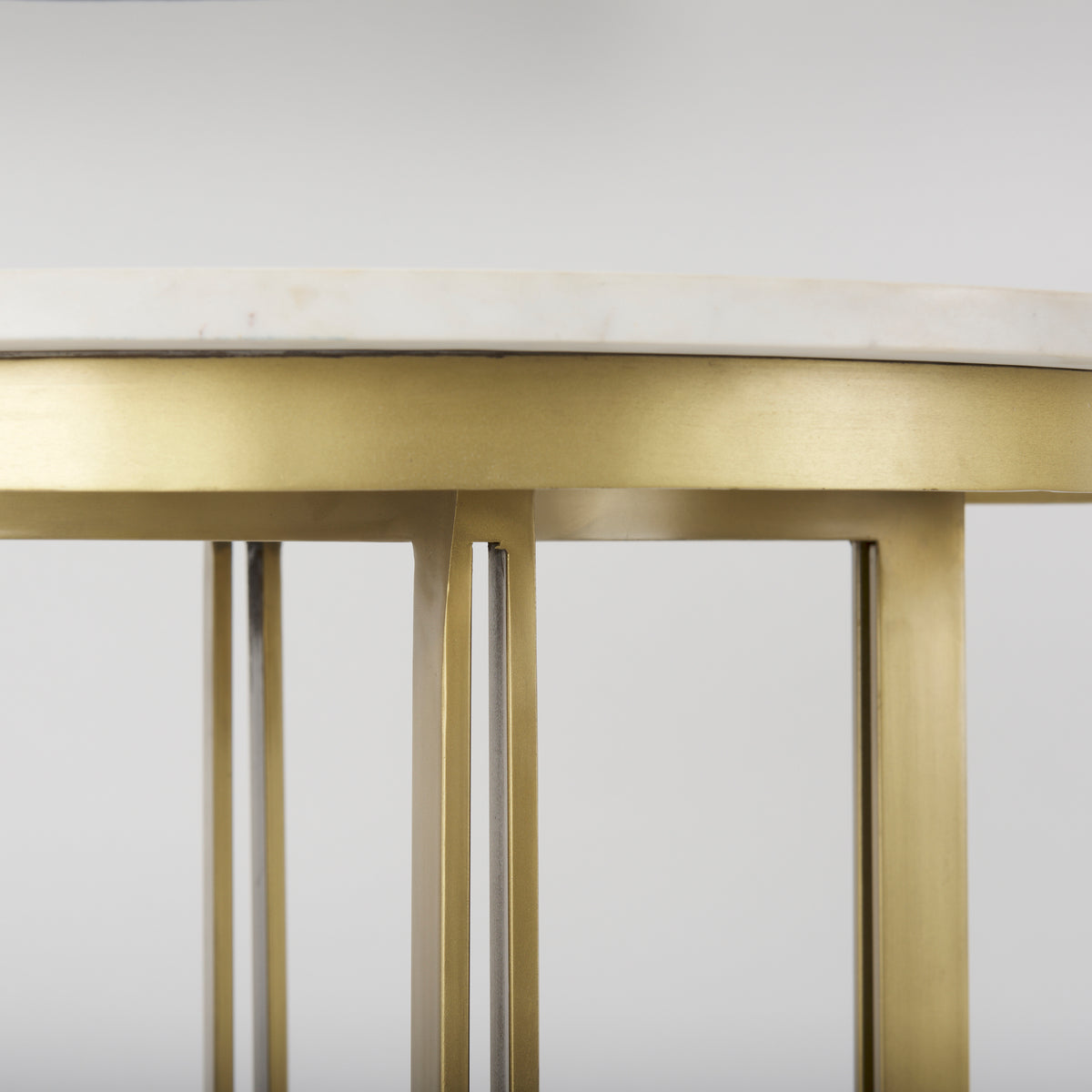 Mercana Tanner 32"L x 32"W Pedestal Dining Table | White Marble & Matte Gold | Seats 2
