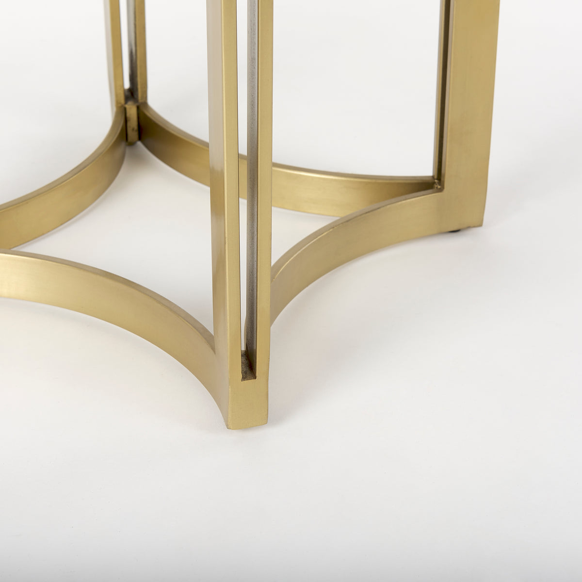 Mercana Tanner 32"L x 32"W Pedestal Dining Table | White Marble & Matte Gold | Seats 2