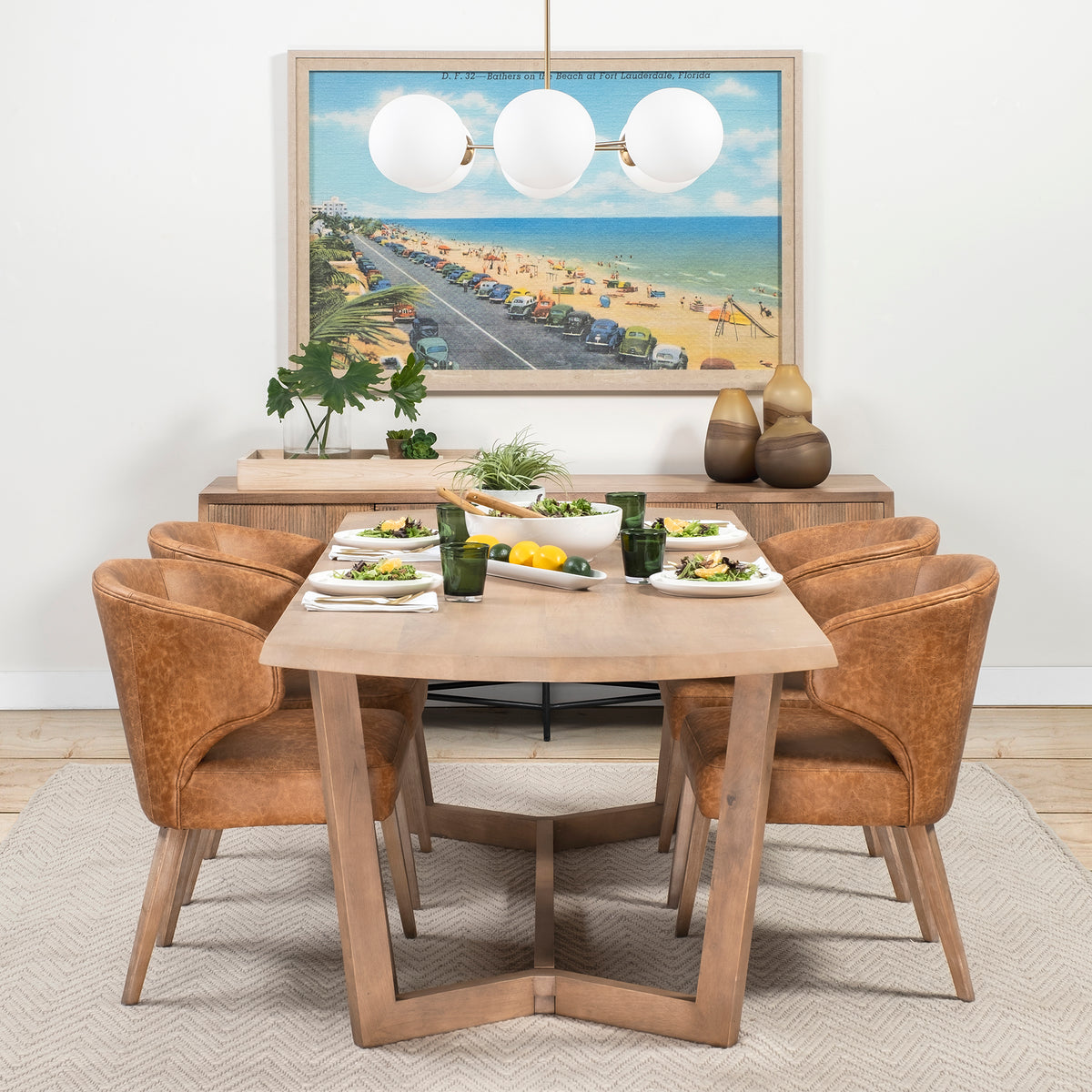 Mercana Denver 92"L x 39"W Rectangular Dining Table | Modern | Brown Wood | Seats 6