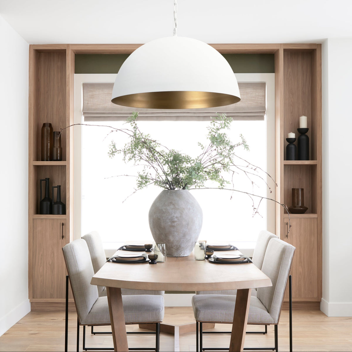 Mercana Doma 36" Round White Dome Pendant Light