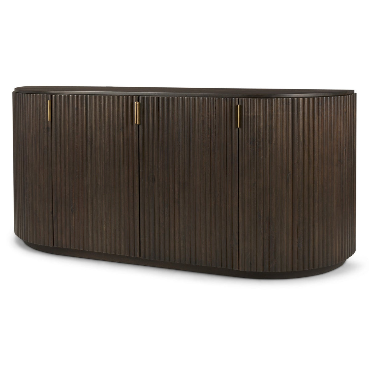 Mercana Terra Dark Brown Wood Fluted Sideboard, primary product view