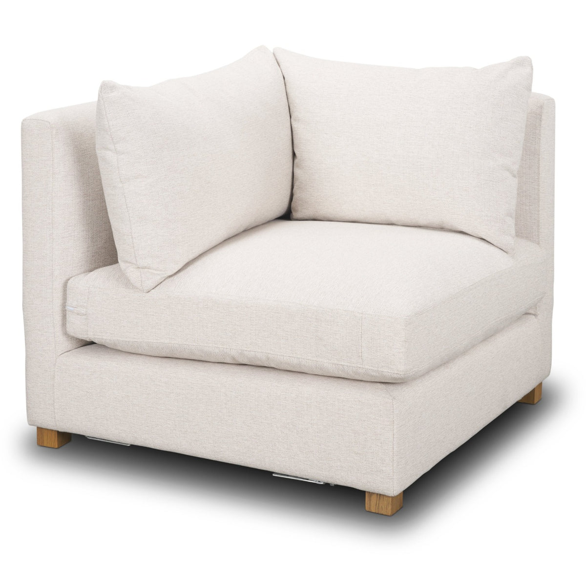 Mercana Halston Oatmeal Performance Fabric Sectional Corner Chair in Cream, primary product view