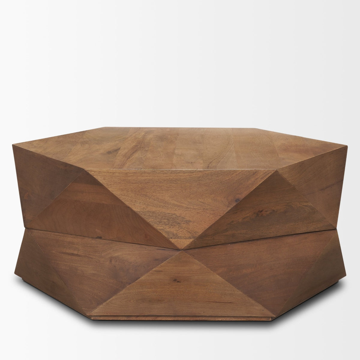 Mercana Arreto 36" Hexagonal Hinged Solid Wood Top and Base Coffee Table