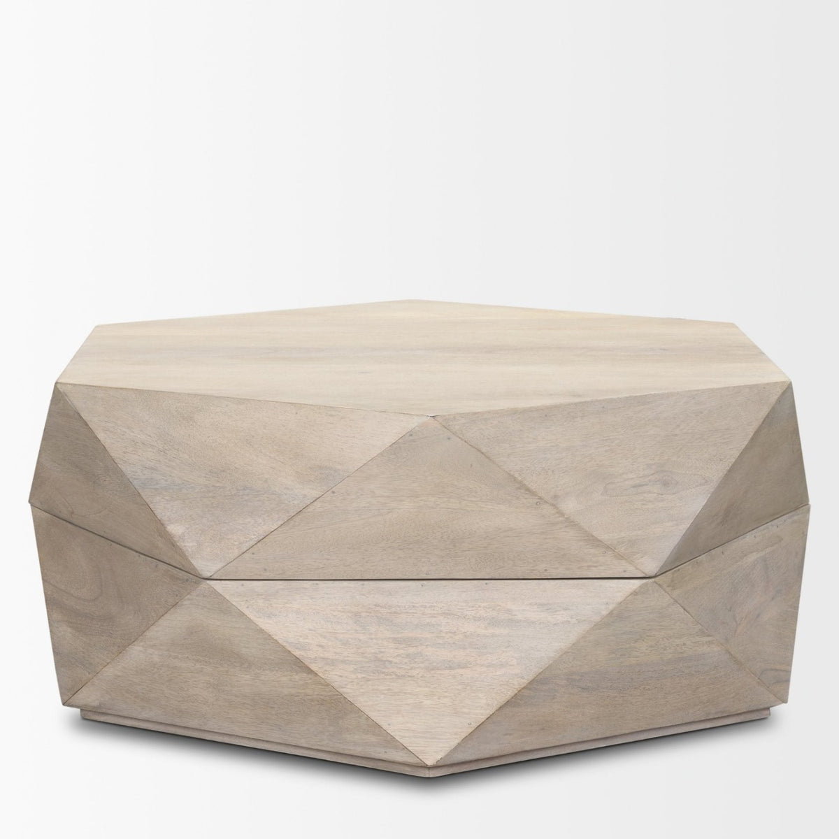 Mercana Arreto 36" Hexagonal Hinged Solid Wood Top and Base Coffee Table