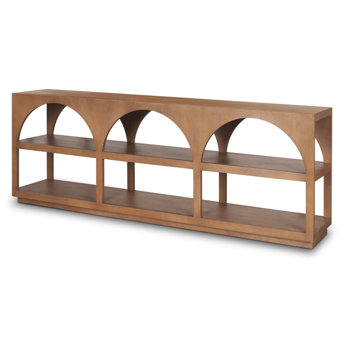 Mercana Bela Medium Brown Wood Arched Console Table, primary product view