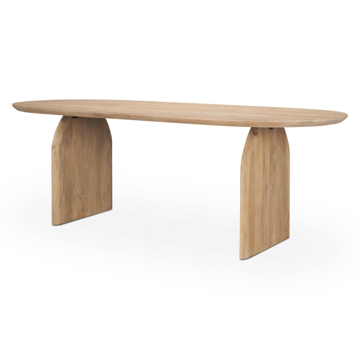 Mercana Isla Light Brown Wood Oval Dining Table, primary product view
