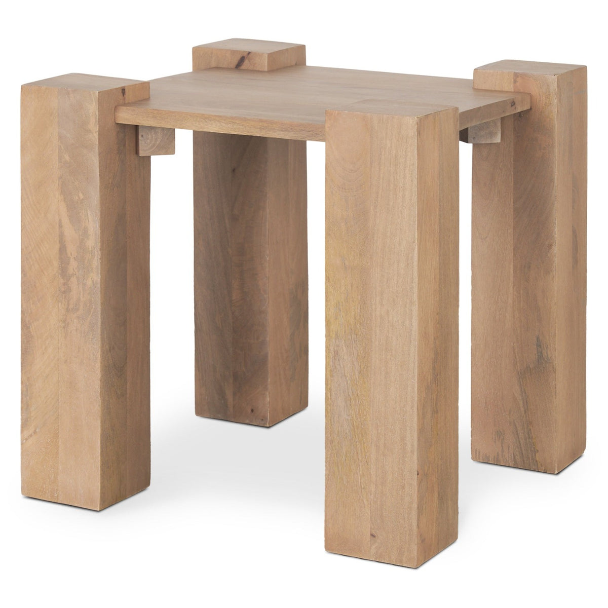 Mercana Beth Light Brown Wood Square Accent Table Set of 2, primary product view