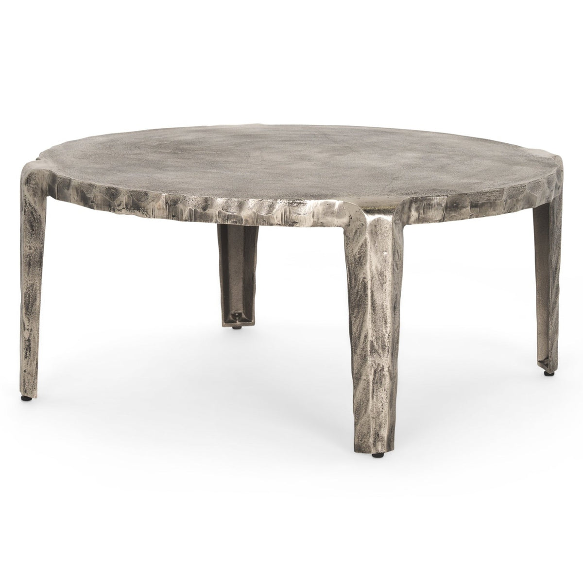 Mercana Randy Silver Nickel Cast Aluminum Metal Coffee Table, primary product view